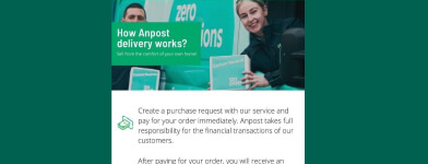 A screenshot of a Whatsapp reseller sending a scam link to a fake an post site.