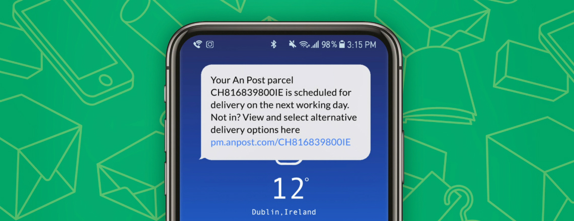 SMS received on phone